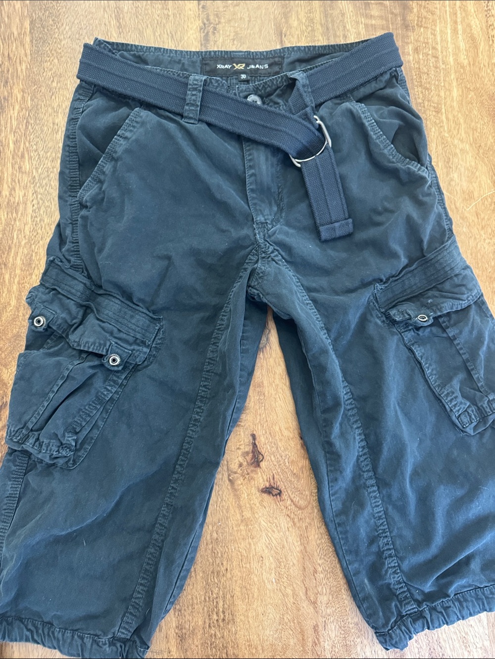 Men's Black Cargo Shorts with Belt